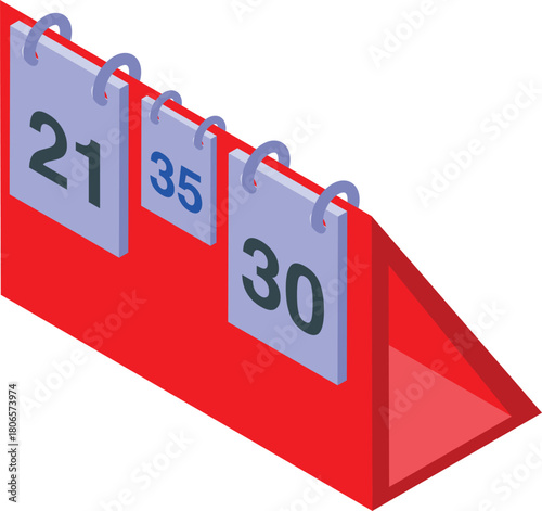 Red desk calendar showing different dates, useful for time management and scheduling