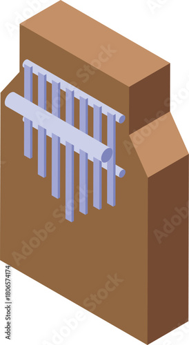 Kalimba musical instrument with metal tines and wooden soundboard generating soothing melodies