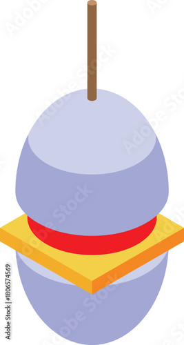 Modern culinary technique using spherification to create a unique dish, combining spherical elements with a slice of cheese for an innovative flavor experience