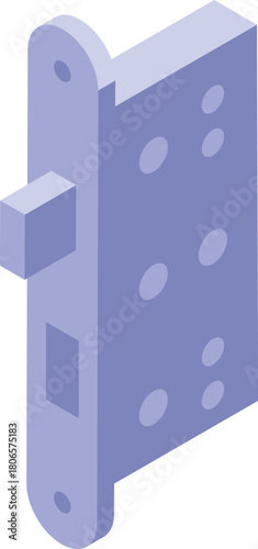 Secure isometric door lock ensuring safety and privacy, featuring a closed latch for enhanced protection