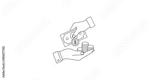 Money transfer vector illustration finance and payment concept
