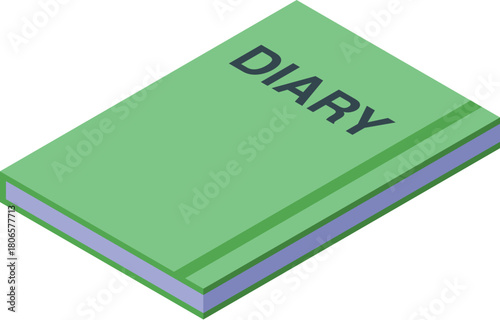 Closed green diary symbolizing personal thoughts, experiences, and daily journaling for self reflection and memory preservation