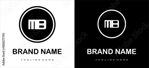 Simple Black and White MB Lettermark Logo
