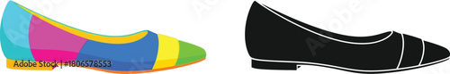 Colorful and monochrome flats a vibrant contrast in footwear design