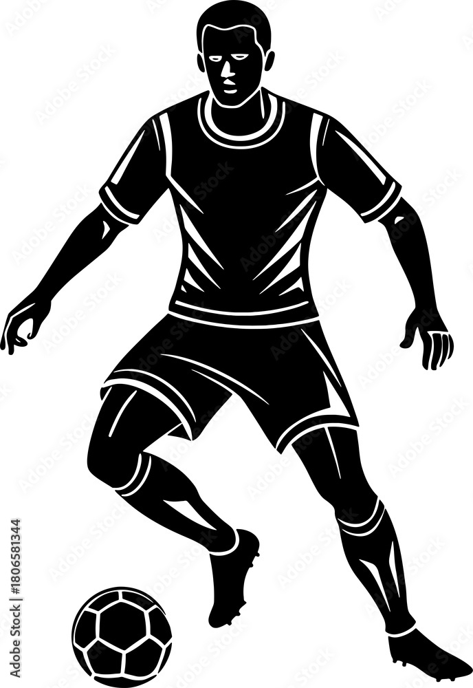 Naklejka premium soccer player silhouette