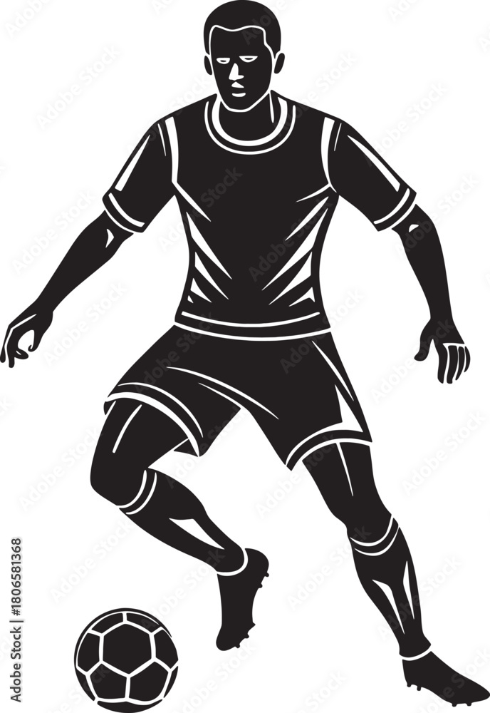 Naklejka premium football player silhouette