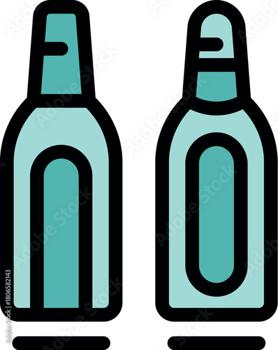 Two nasal spray bottles stand ready to provide relief from nasal congestion, offering a convenient solution for respiratory discomfort