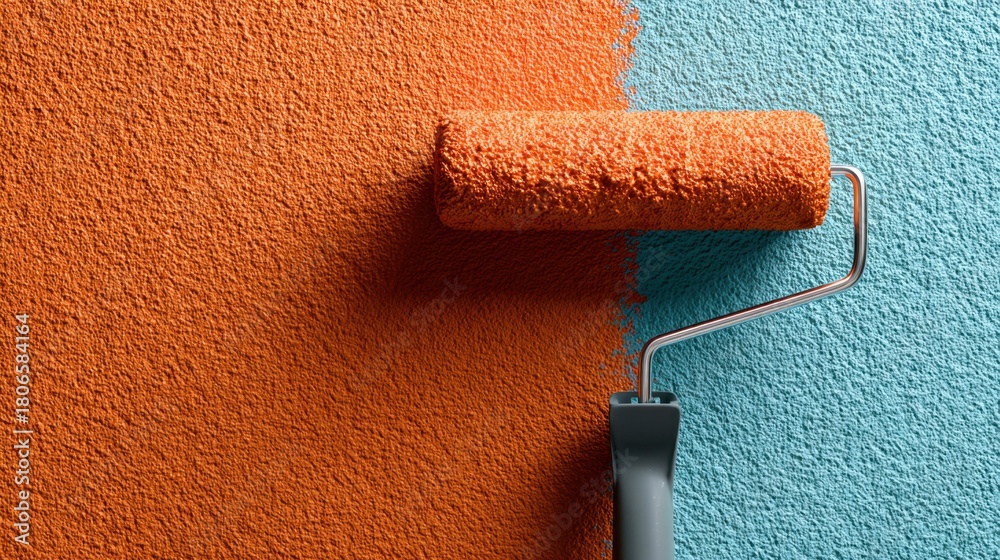 Obraz premium Orange and blue wall art