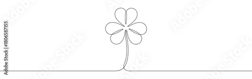 A continuous one-line drawing clover, Irish culture