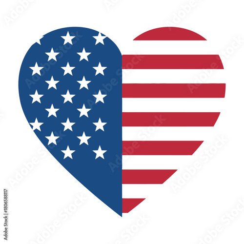 Show your patriotic love with this heartwarming American flag design, ideal for celebrating national pride and expressing support for the USA