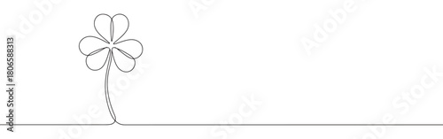 A continuous one-line drawing clover, Irish culture