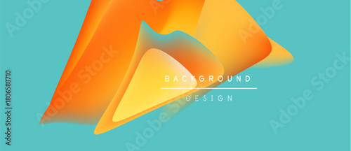 Abstract fluid shapes, vibrant colors, turquoise background. Modern design element, smooth gradients, dynamic composition.