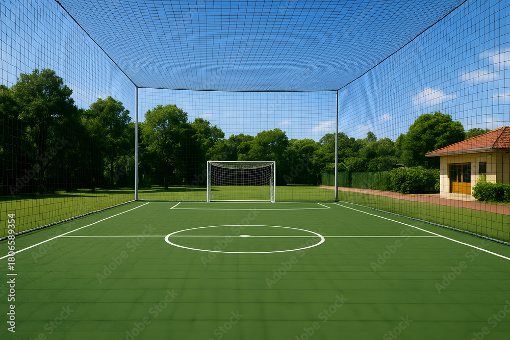 Fototapeta premium soccer field with a goal
