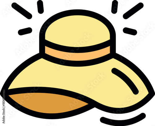 Stylish wide brimmed sun hat offering protection and elegance for a perfect beach day