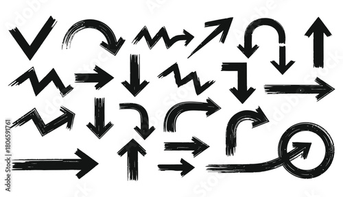 Art deco style design elements black and white icons