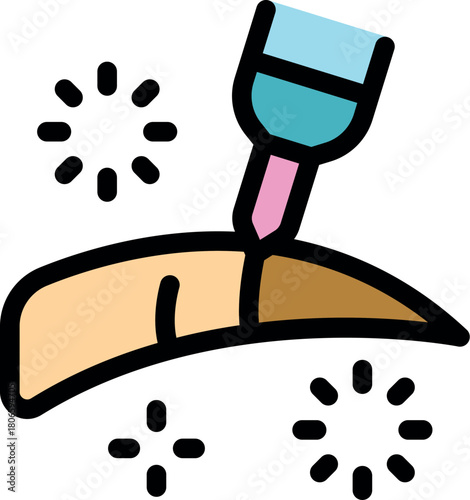 Micropigmentation device applying permanent makeup on eyebrow, innovative cosmetic procedure for enhancing facial features