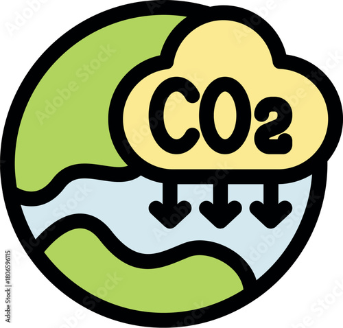 Co2 emissions descending into earth's atmosphere, symbolizing environmental impact and the need for sustainable practices to reduce carbon footprint