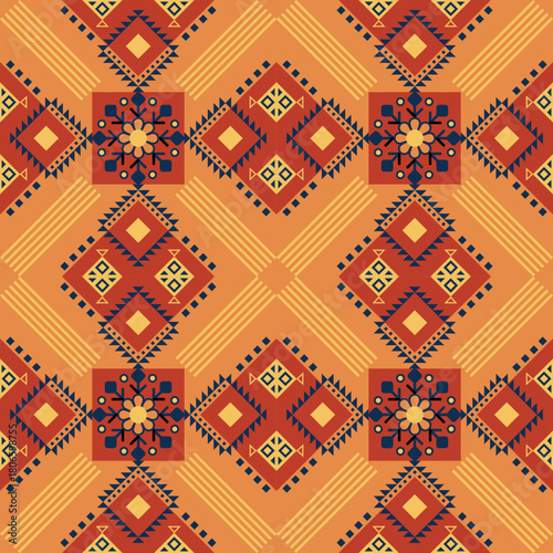 Basic Flower Vector geometric pattern with retro-inspired shapes, trendy color palette, and versatile layout. Great for digital art, poster design, and web backgrounds.”