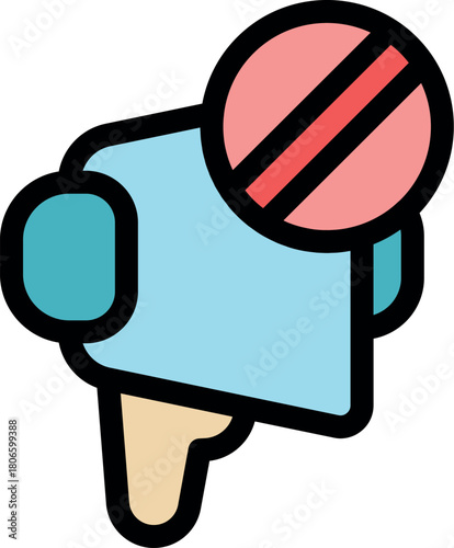Megaphone with a ban sign is showing that advertising is prohibited