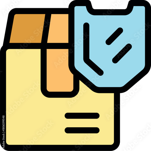 Protecting valuable goods during shipping and handling, ensuring safety and security with shield icon