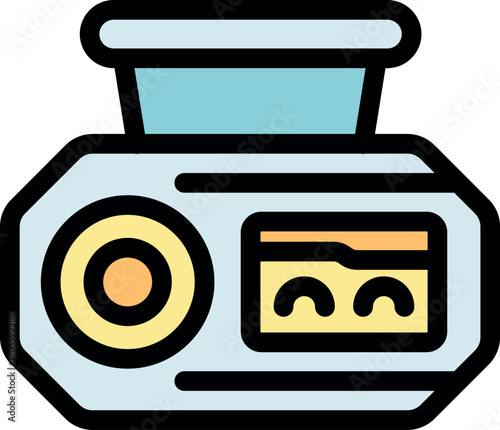 Portable boombox playing a cassette tape, bringing back nostalgic memories of classic music entertainment