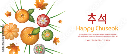 Happy Chuseok harvest festival banner