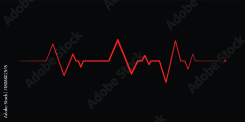Heartbeat Line red, vector, heartbeat