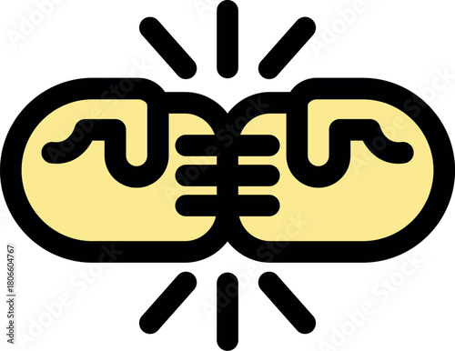 Two fists bumping together, symbolizing support, unity, and shared success