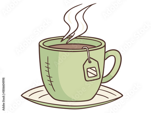 Tea and breakfast, tea in a beautiful mug, morning atmosphere, relaxation, time to relax, delicious chai, masala chai, Paris morning, Europe morning