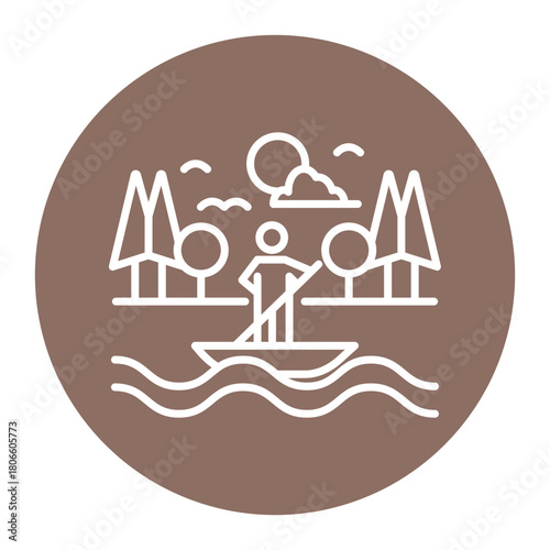 Standup Paddleboarding Icon