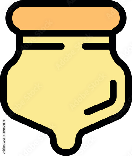 Honey dripping from a jar with closed lid, healthy organic food from nature