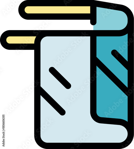 Bookmark ribbon is marking important text in book page