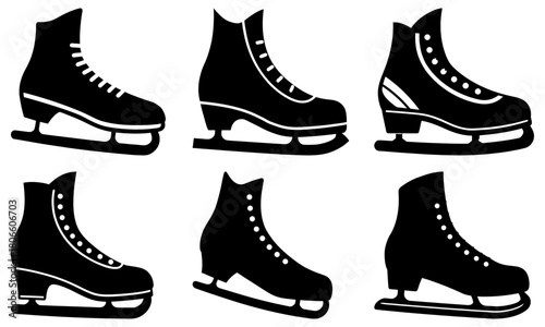 Elegant ice skates collection for winter sports enthusiasts, crafted for a modern, dynamic feel, perfect for branding and winter season promotions