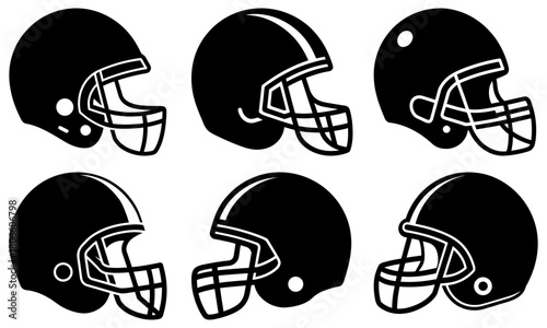 Dynamic collection of American football helmets offers variety for sports teams, branding, or visual projects. Ideal for game day promotions!