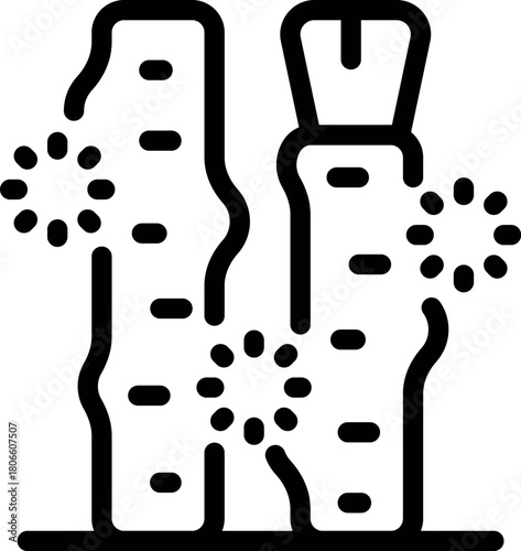 Viruses attacking spine vertebrae causing pain and inflammation