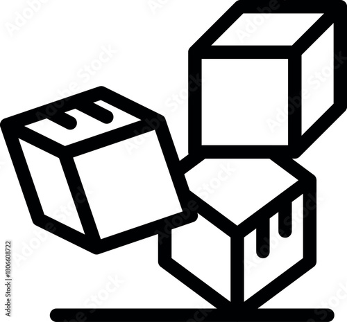 Three sugar cubes falling onto a surface, adding sweetness to drinks and culinary creations