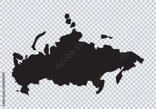 Map of Russia isolated