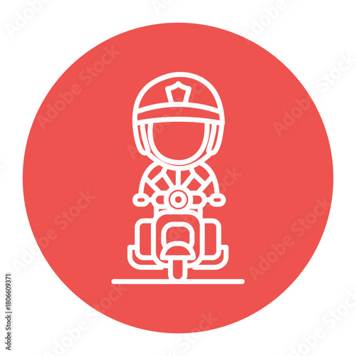 Police Officer On Scooter Icon