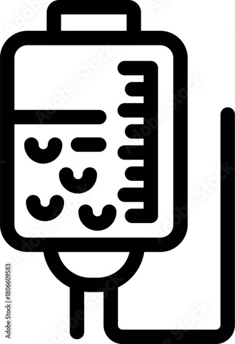 Saline solution bag hanging, delivering intravenous - iv - fluid therapy, a common medical procedure