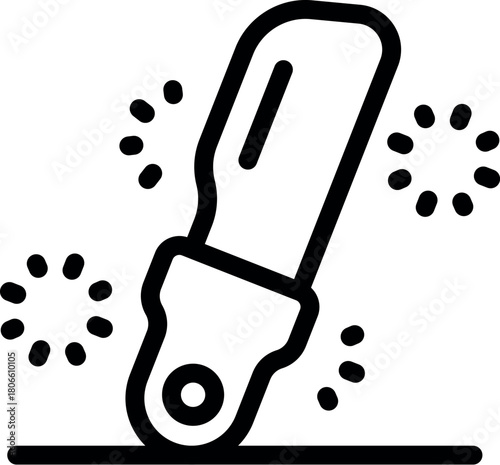 Electric stun gun emitting sparks laying on a surface