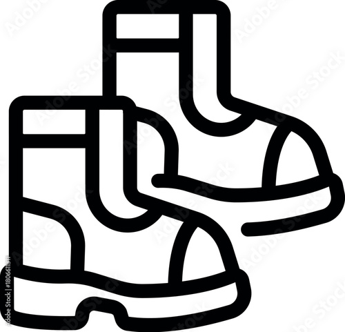 Stylish footwear featuring a pair of contemporary boots with prominent thick soles and rounded toes, ideal for fashion conscious individuals