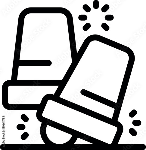 Thimbles falling on the floor creating sparks and noise, sewing accessories for tailors and seamstresses