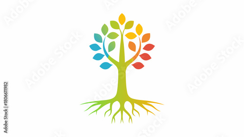 Vibrant tree icon representing growth, nature, and life, perfect for eco-friendly brands, wellness initiatives, and sustainable business ventures