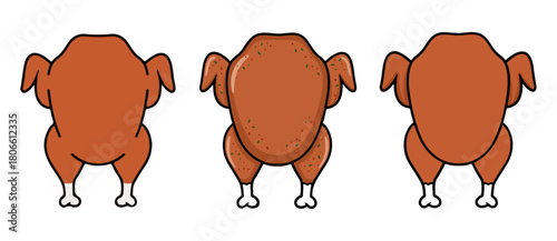 Cartoon Turkey Vector, Roast Turkey SVG, Vector Roast Turkey Illustration.