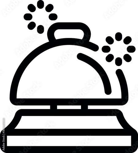 Reception bell is ringing, showing excellent hospitality service in hotel or restaurant
