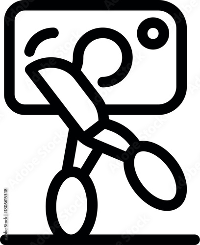 Scissors cutting a photo, symbolizing deleting or removing an image, ideal for digital editing and content management concepts