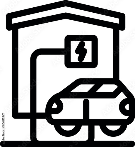 Electric vehicle charging at a home charging station, promoting sustainable transportation and eco friendly practices