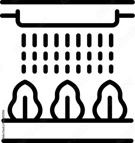 Automated irrigation system waters crops in modern agriculture, enhancing efficiency and yield