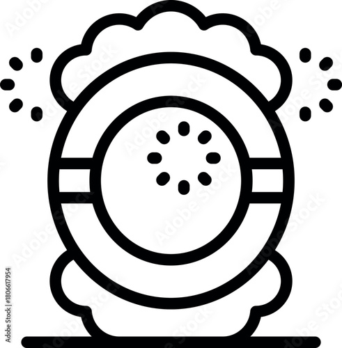 Lifebuoy with rotating lights is used by coast guard for rescuing drowning people