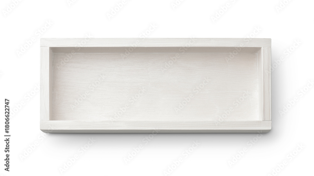 Fototapeta premium Empty white painted wooden box
